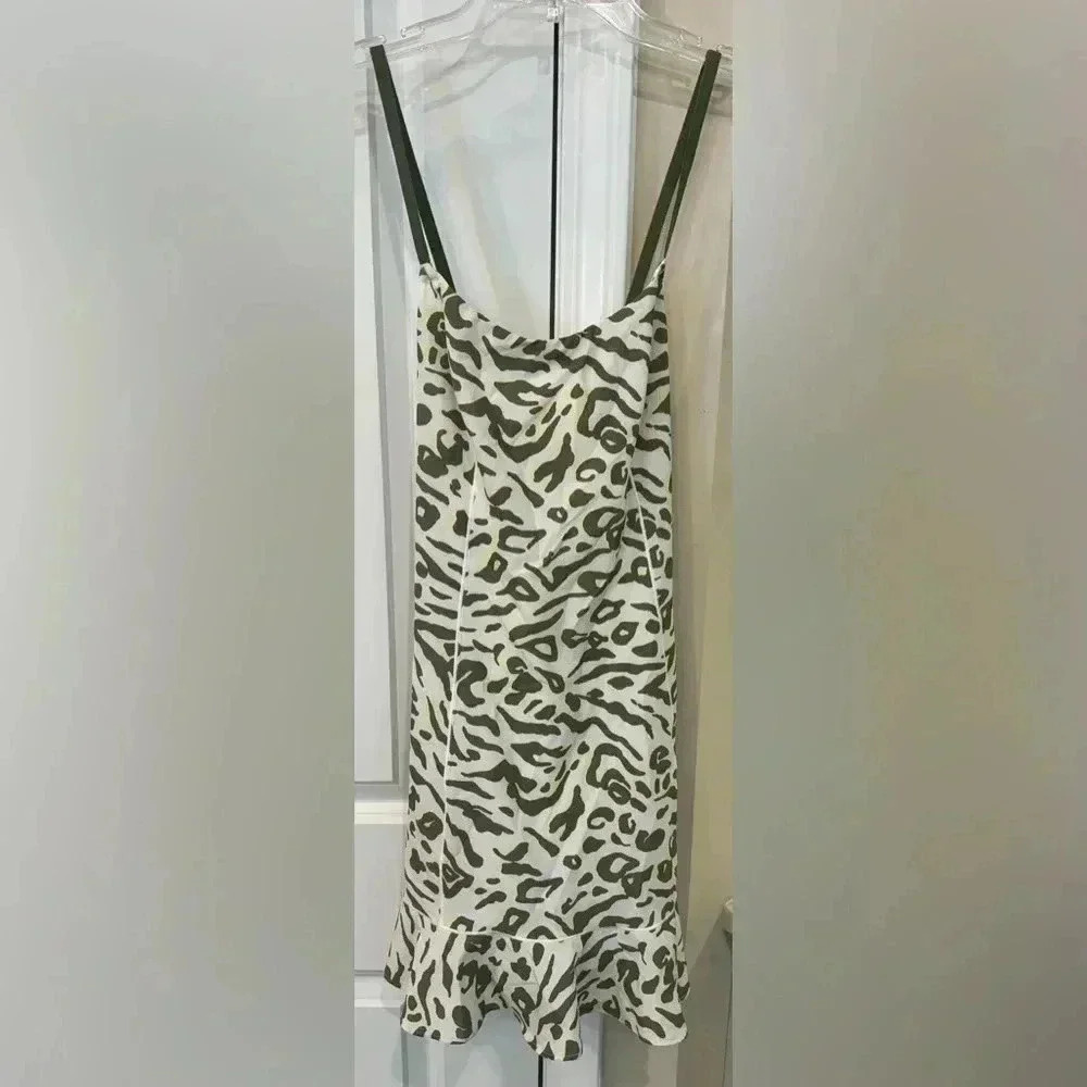 Aerie Offline Leopard Exercise Ruffle Dress Size Small Athletic Shorts stretch